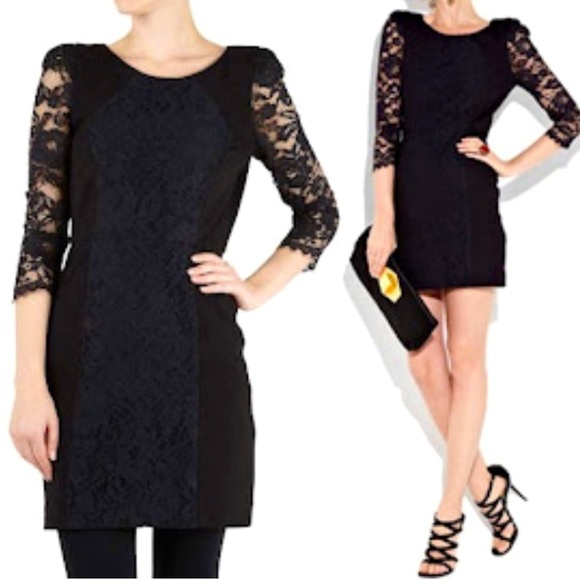 TIBI NYC Chantal Lace Dress 0 Black - Picture 1 of 14